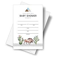 Buffalo Cactus Baby Shower Invitation Cards With Envelopes（4