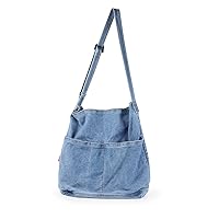 LHHMZ Denim Hobo Bags for Women Retro Jean Shoulder Bag Casual Jean Tote Handbags Large Crossbody Bag