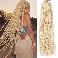 Faux Locs Crochet Hair 30 Inch 7 Packs Soft Locs Long Crochet Locs Goddess Locs Natural Synthetic Pre looped Crochet Braids For Butterfly Locs Crochet Hair Blonde (30 Inch (Pack of 7), 613#)