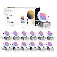 12 Pack Smart Recessed Lighting 4 Inch, Ultra-Thin LED Recessed Lighting 9W 700LM Smart Downlight with Junction Box, Compatible with Alexa/Google Assistant - ETL and Energy Star Certified