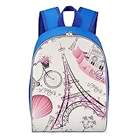 Paris Symbols Travel Laptop Backpack 13 Inch Lightweight Daypack Causal Shoulder Bag