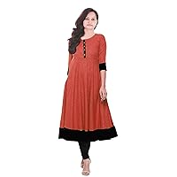 Indian Women Long Dress Tunic Solid Color Maxi Dress Casual Frock Suit Red Color