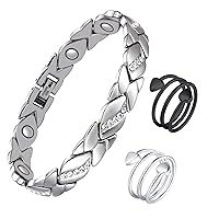 Lymphatic Drainage Magnetic Rings for Women,Adjustable Magnetic Therapy Bracelets for Arthritis, Magnetic Lymph Detox Ring Love Heart Gift