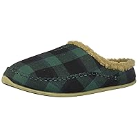 Deer Stags Unisex Nordic Fabric Slipper / Green/Black Plaid / Men's 15 US / Medium