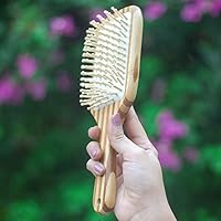 Natural Wooden Paddle Hair Brushes for Women, Men, Children, Bristle Large Paddle Brush Wood Square Detangling Vent Hair Brush