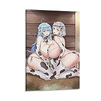 GERRIT Cartoon Poster Hentai Big Boobs Couple Anime Bikini Cow Girls Anime Poster Hot Anime Sexy Girl PosteCanvas Painting Wall Art Poster for Bedroom Living Room Decor 24x36inch(60x90cm) Frame-style