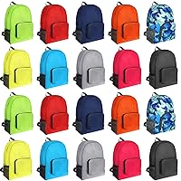 Sherr 20 Pack Foldable Lightweight Backpack Travel Bag, Classic Backpacks Bag Assorted Colors Bags Bulk Backpacks Outdoor Travel Bag