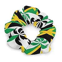 Palm Trees in Jamaica Colors Fashion Hair Ties Scrunchies Soft Elastic Hair Bands Rope Accessories for Girls Women