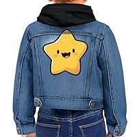 Cute Star Toddler Hooded Denim Jacket - Rainbow Jean Jacket - Colorful Denim Jacket for Kids