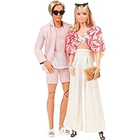 Barbie Style Doll 2-Pack with Barbie and Ken Dolls Dressed in Resort-Wear Fashions and Swimsuits, Collectible Gift