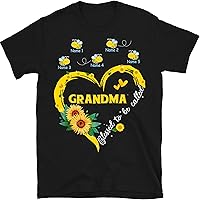 Personalized Grandma Bee Sunflowers T-Shirt, Blessed to Be Called Grandma, Bee Lovers Sunflowers Lover Shirt, Gift for Grandma Nana Multicolored