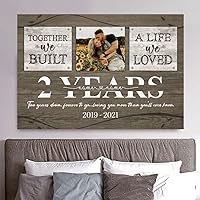 Personalized 2 Year Gift Together We Built A Life Canvas Art - Home Decor Wall Art Print Poster Painting, Print Picture Wall Art for Bedroom Living Room Home Decoration, Full Size
