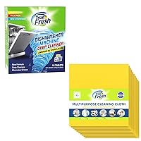 Multipurpose Cleaning Cloth for All Surfaces, Absorb & Holds 10x Water 10-Pack Kitchen Towels and Dishcloths Set & Dishwasher Cleaner Tablets