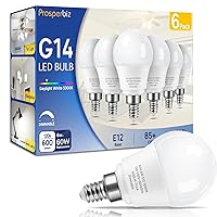 E12 Dimmable 6 watt (60w Equivalent) LED Light Bulbs, A15 Ceiling Fan Light Bulbs Daylight White 5000K, G14 Candelabra Base Globe Shape LED Bulbs, 600 Lumen, 6 Pack