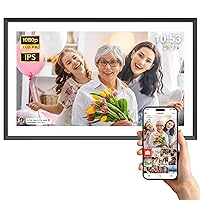 Digital Picture Frame 15.6 inch, WiFi Digital Photo Frame with 32GB Storage, 1920x1080 FHD IPS Touch Screen, Auto-Rotate, Easy Setup to Share Photos or Videos Instantly via Frameo App