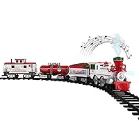 Lionel Battery-Operated Winter Wonderland Express Toy Train Set with Locomotive, Train Cars, Track & Remote with Authentic Train Sounds, Steam & Lights for Kids 4+