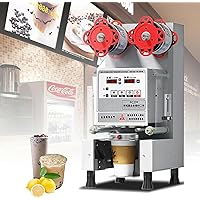 88/90/95mm Fully Automatic Cup Sealing Machine - Paper/Plastic, Commercial Electric Cup Sealer - Efficient Sealing 500-700 Cups/H, Milk Tea Sealing Machine,Black-1pc