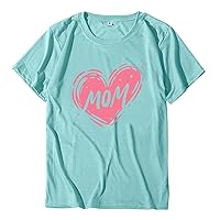 Mothers Day Shirts Funny Short Sleeve Crewneck Tees Oversized Mama Shirt Baseball Graphic Tee Godmother Proposal Gift