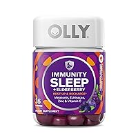 OLLY Sleep Immunity Melatonin Gummy, Vitamin C, Zinc, Echinacea, 3mg Melatonin, Immune and Sleep Support, Berry - 36