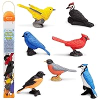 Backyard Birds Toob - Figurines: Woodpecker, Indigo Bunting, Robin, Oriole, Warbler, Cardinal, Blue Jay - Educational Toy Figures For Boys, Girls & Kids Ages 3+