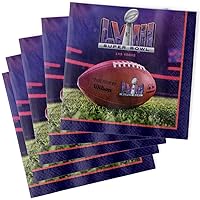 Amscan Purple Super Bowl LVIII Paper Luncheon (Pack of 16) | Durable & Eco-Friendly Napkins, 6.5