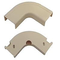 Cord Cover Cable Raceway, 3/4 inch Surface Mount Cable Raceway Flat 90 Degree Elbow (for Raceway Corners) On-Wall Cord Concealer, Cord Organizer/Wire Hider and Protector, Ivory, Cablewholesale
