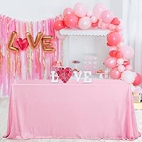 B-COOL Pink Sequin Tablecloth for Valentines Tablecloth Rectangle 50x80 inches Sparkle Tablecloth Mothers Day Popular Sequin Decoration Sequin Glamorous Tablecloth Wedding Parties