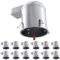 Sunco Lighting 12 Pack Can Lights for Ceiling 6 Inch Remodel Recessed Lighting Housing, 120-277V, TP24 Connector Included, Air Tight Can, Easy Install, IC Rated, UL & Title 24 Compliant