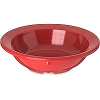 Carlisle FoodService Products Dallas Ware Reusable Plastic Bowl Fruit Bowl with Rim for Buffets, Home, and Restaurants, Melamine, 3.5 Ounces, Red, (Pack of 48)
