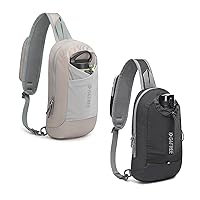 G4Free Sling Bag RFID Blocking Lightweight Crossbody Backpack Chest Shoulder Bag for Travel Sports Running Hiking (Black+Grey)