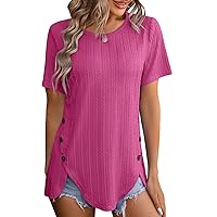 Sexy Tops for Women,Women Summer Short Sleeve Tank Tops Casual Loose Fit Flowy Pleated Halter Cami Shirts Blouse