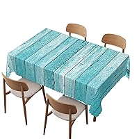 Turquoise pattern tablecloth,52x70 inch,Waterproof Stain Wrinkle Resistant Reusable Print table cloths,for Kitchen Indoor Outdoor Events party Decor-Rectangle Table Clothes for 4 Ft Tables,Turquoise