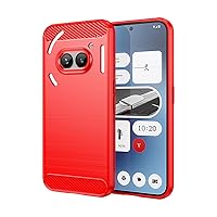 Case for Nothing Phone 2A,Nothing Phone 2A Case,TPU Carbon Fiber Soft Silicone Bumpers Protective Cover Anti-Scratch Shockproof Heavy Duty Phone Case for Nothing Phone (2A) (Lasi Red)