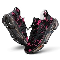 Breast Cancer Heartbeat Ribbon Lightweight Women's Sneakers Running Tennis Shoes Walking Sportswear Gym Travel for Men