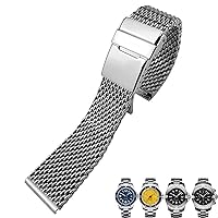 316L Solid Stainless Steel Watchband 22mm 24mm for Breitling Strap Wristband Full Silver with Folding Buckle Bracelet (Color : Silver, Size : 24mm)
