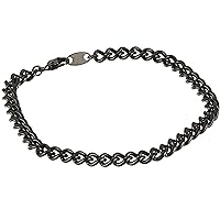 Phiten Carbonized Titanium Chain Bracelet – Corrosion-Resistant, Lightweight, Pure Premium Grade for Sports, Gym, and Athletics for Men and Women, Black