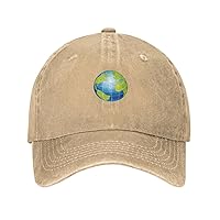 Happy Earth Eco Day Green Planet 3D Pattern Gift Cowboy Baseball Cap Dad Hat Unisex Adjustable Upf50+ Golf Gym