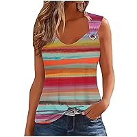 Tshirts for Women Fall Summer Sleeveless Spaghetti Strap Loose Fit Long Tops T Shirt Women 2024