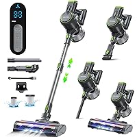 VOWEEK Cordless Vacuum Cleaner, 8 in 1 Lightweight Stick Vacuum for Home with 3 Power Modes, Powerful Vacuum Cleaner Up to 45mins Runtime, LED Display for Carpet Hardwood Floor Car Dust Pet Hair-Green