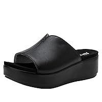 Alegria Triniti - Timeless Leather Platform Sandal - Comfort, Arch Support and Stylish Women's Sandal for Everyday Elegance - Slip-Resistant Wedge Slide