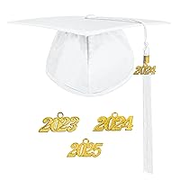 Happy Secret 2021 Unisex Shiny Graduation Cap with Tassel - White - One Size