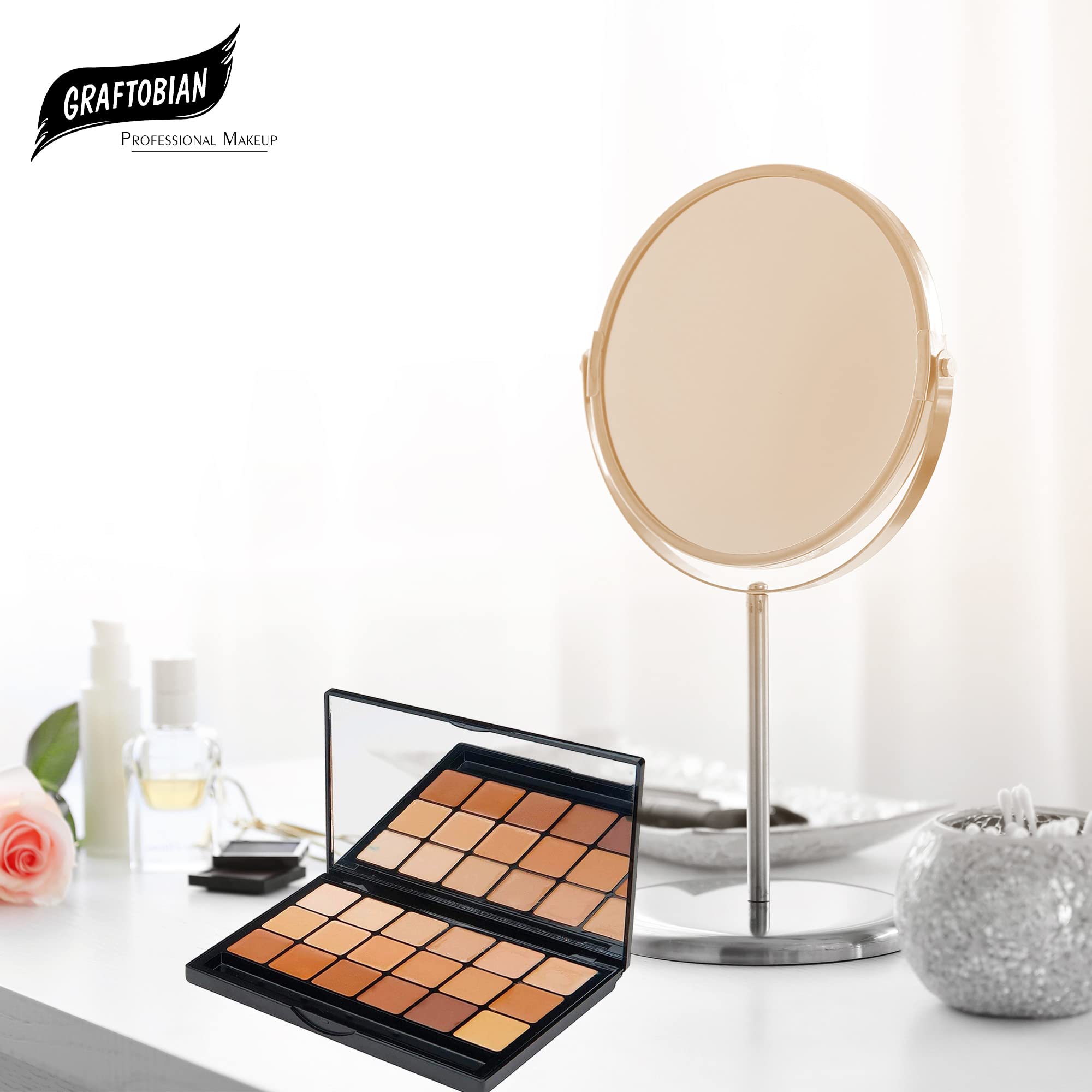 Graftobian Glamour Crème Ultra HD Foundation Super Palettes - Foundation Palette, Contour Makeup, Foundation for Professional Makeup Kit, Face Makeup for Full Coverage - Warm Color