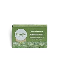 Humble Brands Handcrafted Bar Soap, Organic Cold Processed Soap Bars, Moisturizing Face & Body Cleanser - Lemongrass & Sage