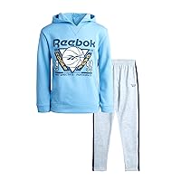 Reebok Boys' Jogger Set - 2 Piece Fleece Hoodie Sweatshirt and Jogger Sweatpants (4-10)