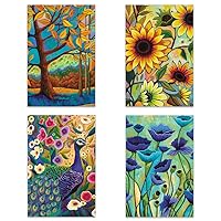 Tree-Free Greetings - All Occasion Cards - Artful Designs - 16 Assorted Cards + White Envelopes - Made in USA - 100% Recycled Paper - 4