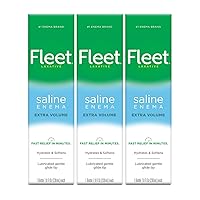 Fleet Laxative Saline Extra Enema for Adult Constipation, 7.8 fl oz, 3 Pack