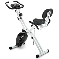 LANOS Workout Bike For Home - 2 In 1 Recumbent Exercise Bike and Upright Indoor Cycling Bike Positions, 10 Level Magnetic Resistance Exercise Bike, Foldable Stationary Bike Machine, Fitness Bike