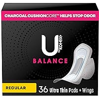 Balance Ultra Thin Pads with Wings, Regular Absorbency, 36 Count (Packaging May Vary)