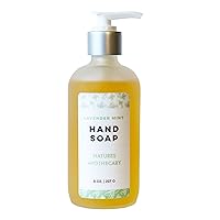 Lavender Mint Liquid Soap - Vegan, Sulfate-Free, Hypoallergenic, All-Natural, Eco-Friendly Refillable, Plant-Derived, Made in USA, 8oz Glass Bottle