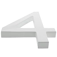 BestPysanky Arial Font White Painted MDF Wood Number 4 (Four) 6 Inches